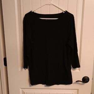 Woman's Size 2 Classic Chico's Black 3/4 Sleeve Top